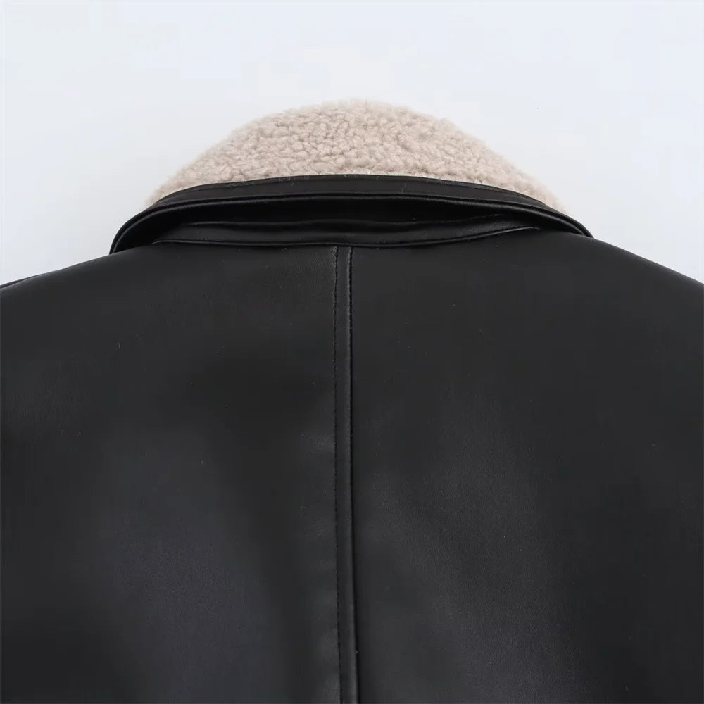 Long Faux Leather Coat